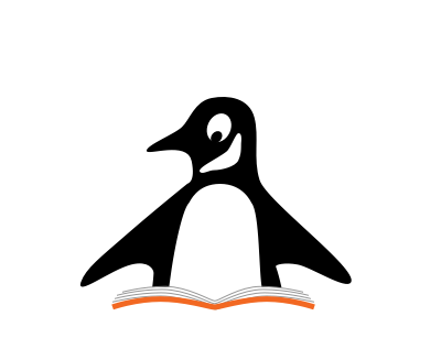 penguin reading a book