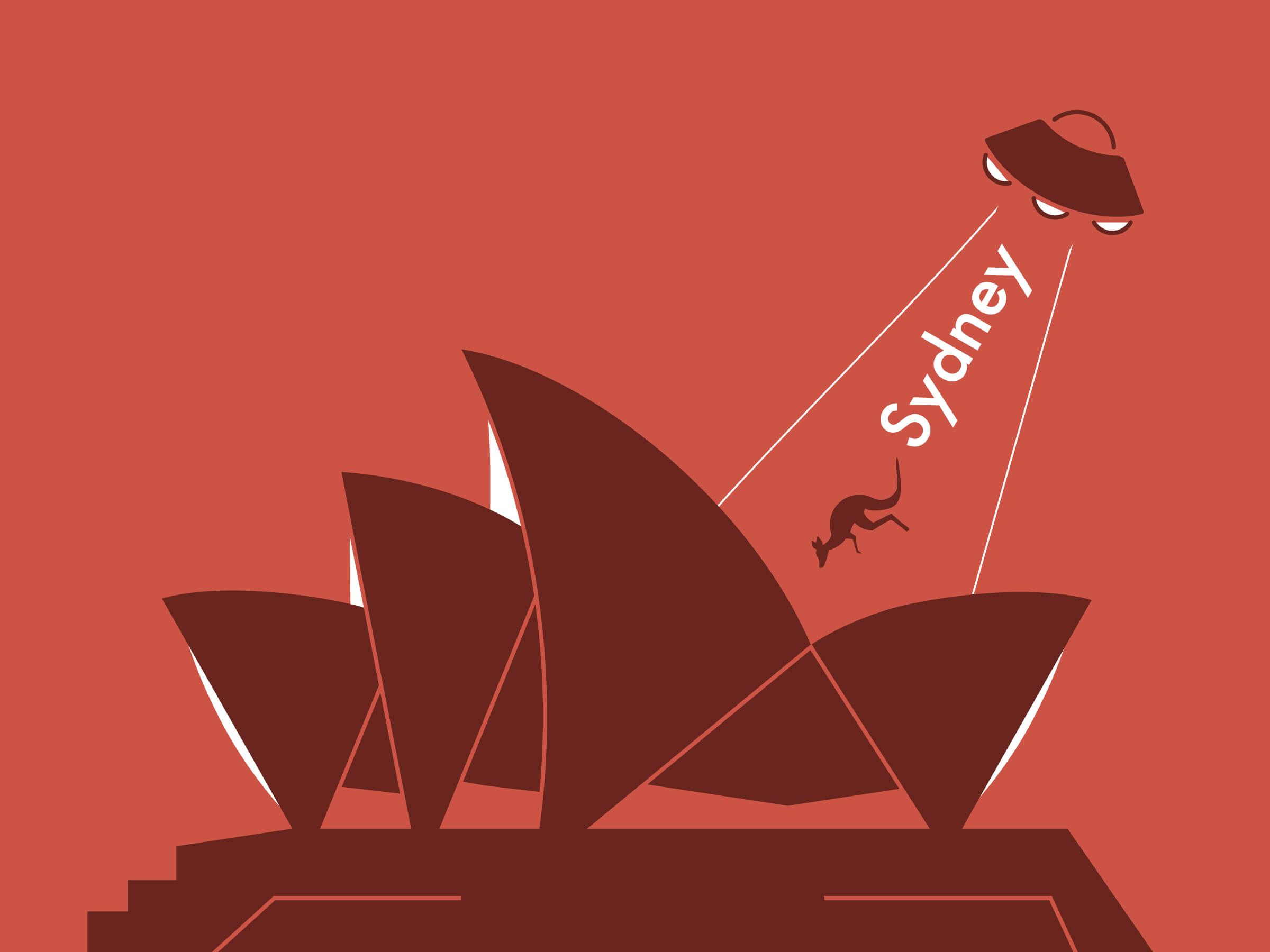 Example destination: the Syndey Opera House complete with UFO
