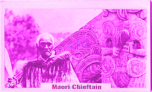 Maori chieftain with carving