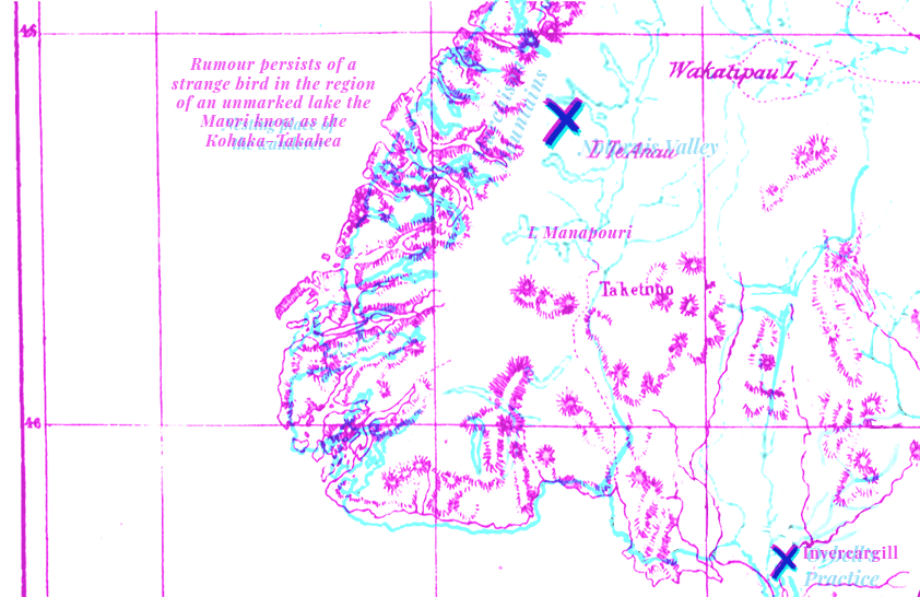 Map showing Notornis Valley where the Takahe was found