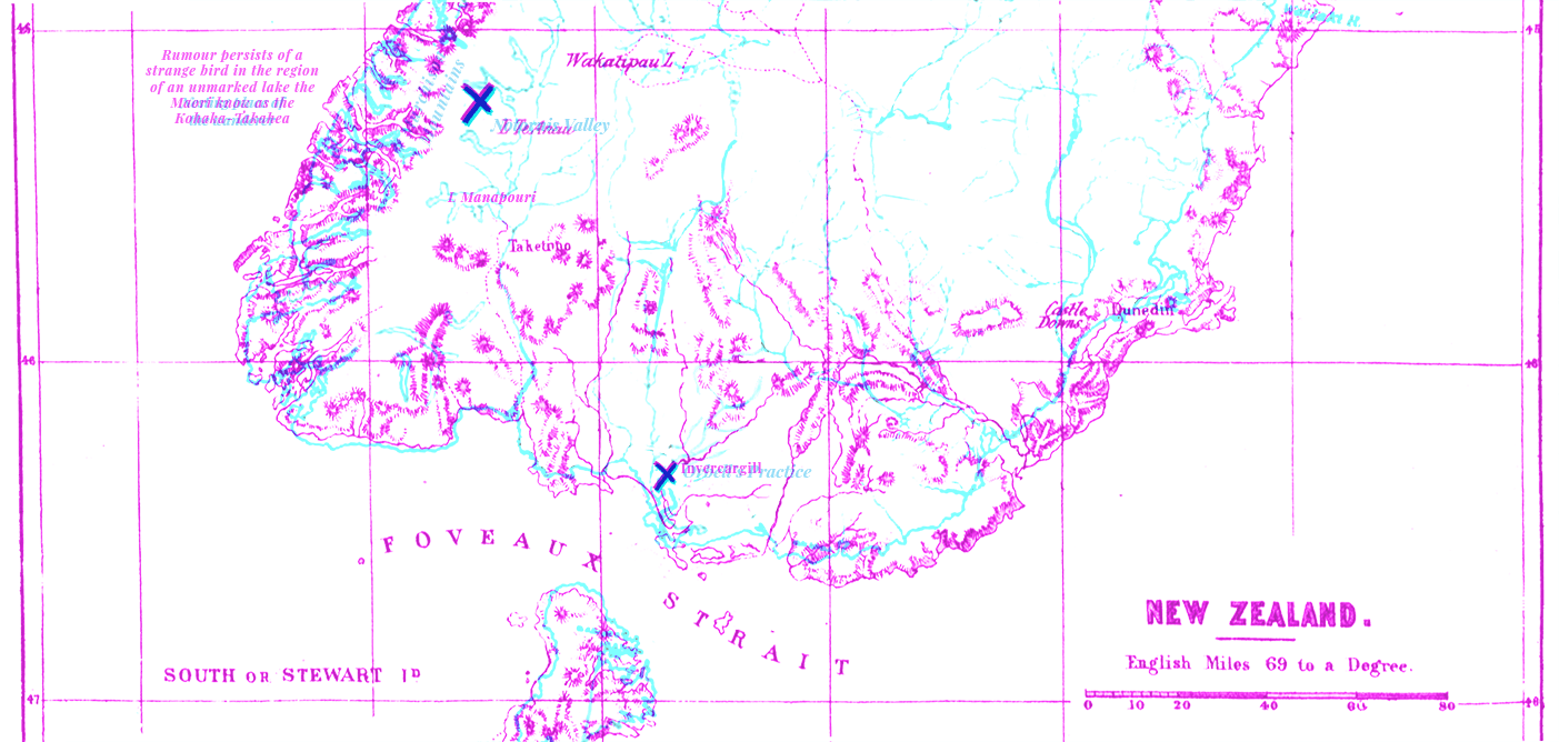 Map showing Notornis Valley where the Takahe was found